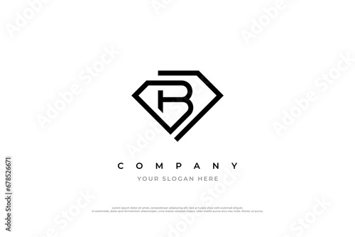 Diamond Letter B Logo Design Vector