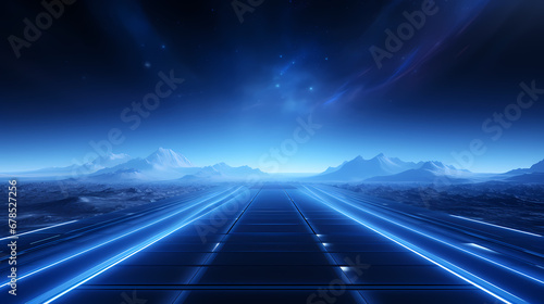 Technological futuristic style  product commercial photography background  PPT background  3D rendering  car display scene