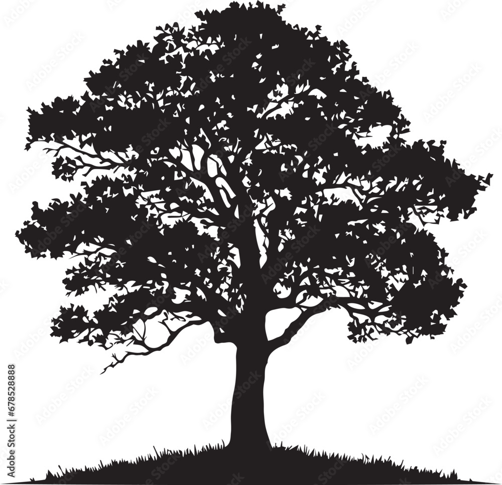 Obraz premium Oak Tree Silhouettes EPS Oak Tree Vector Oak Tree Clipart