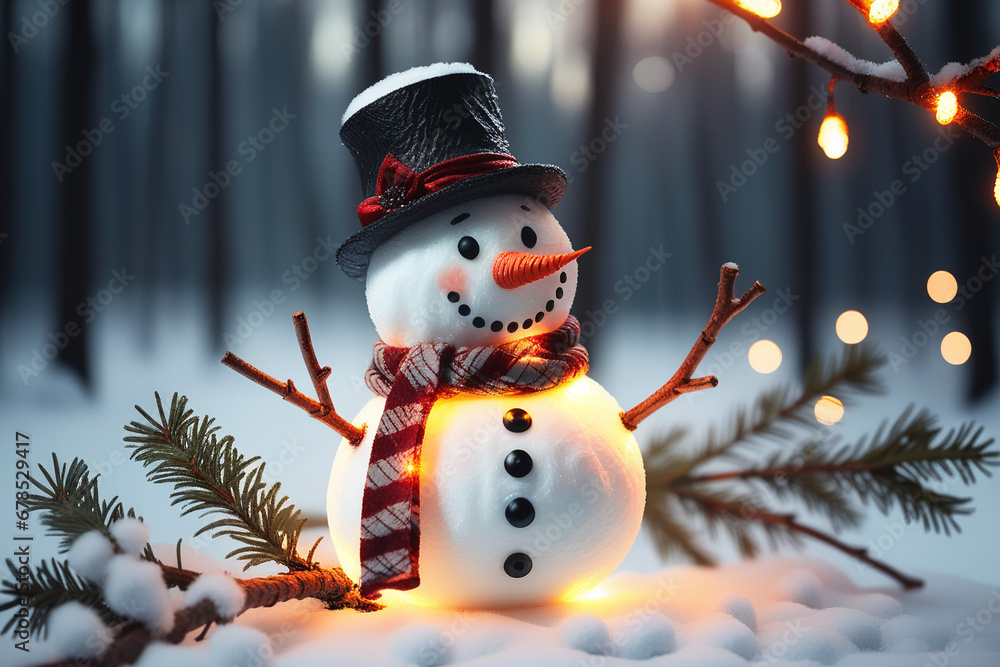 Obraz premium snowman in the snow