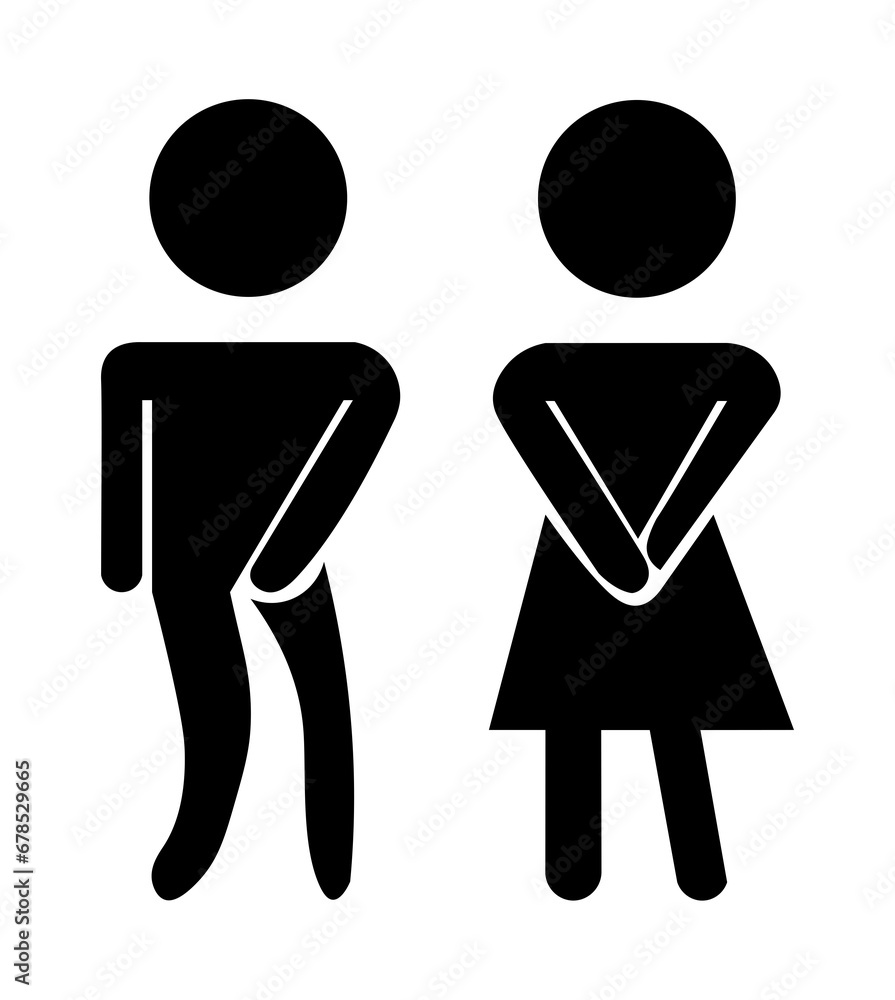 Fototapeta premium Mockup man and woman toilet icon 