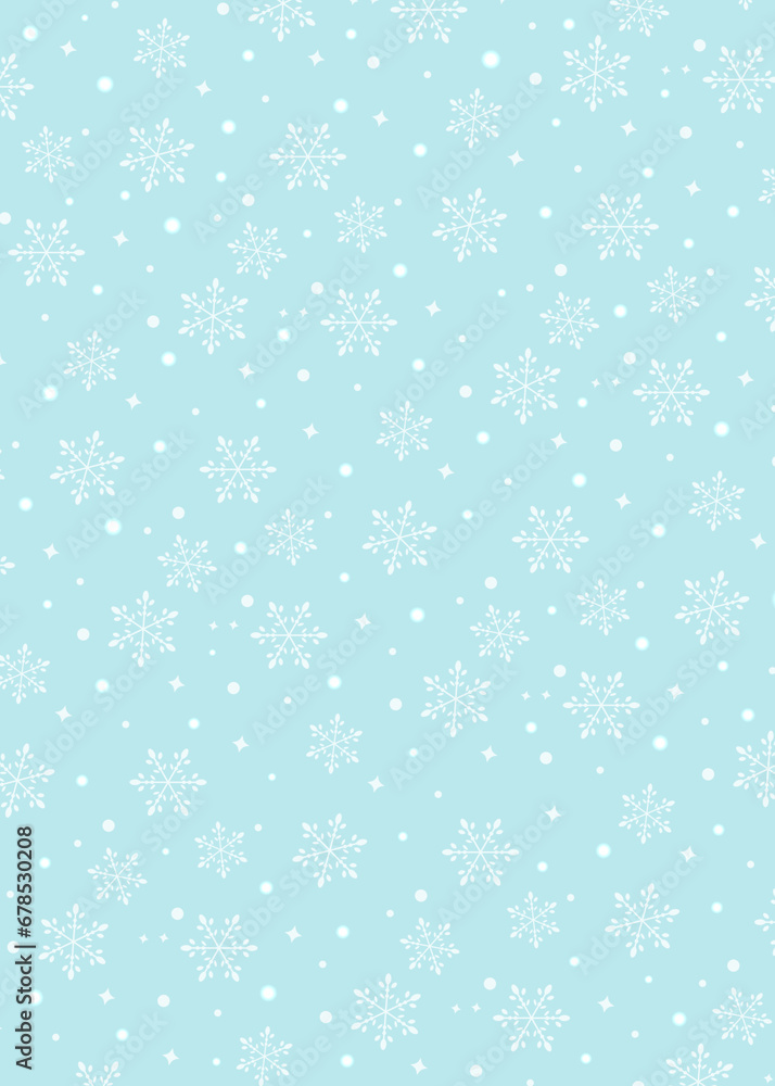 雪の結晶のパターン背景　素材　シンプル　縦長