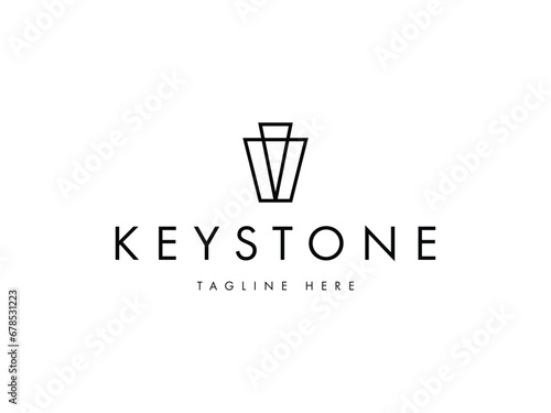 Obraz na płótnie creative keystone line logo design