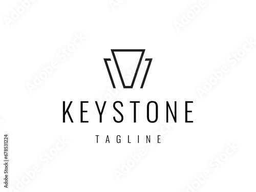 creative keystone line logo design