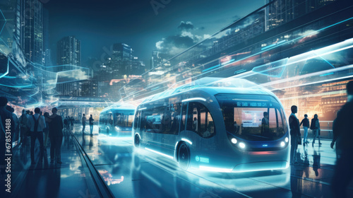 A futuristic AI-powered urban transportation network