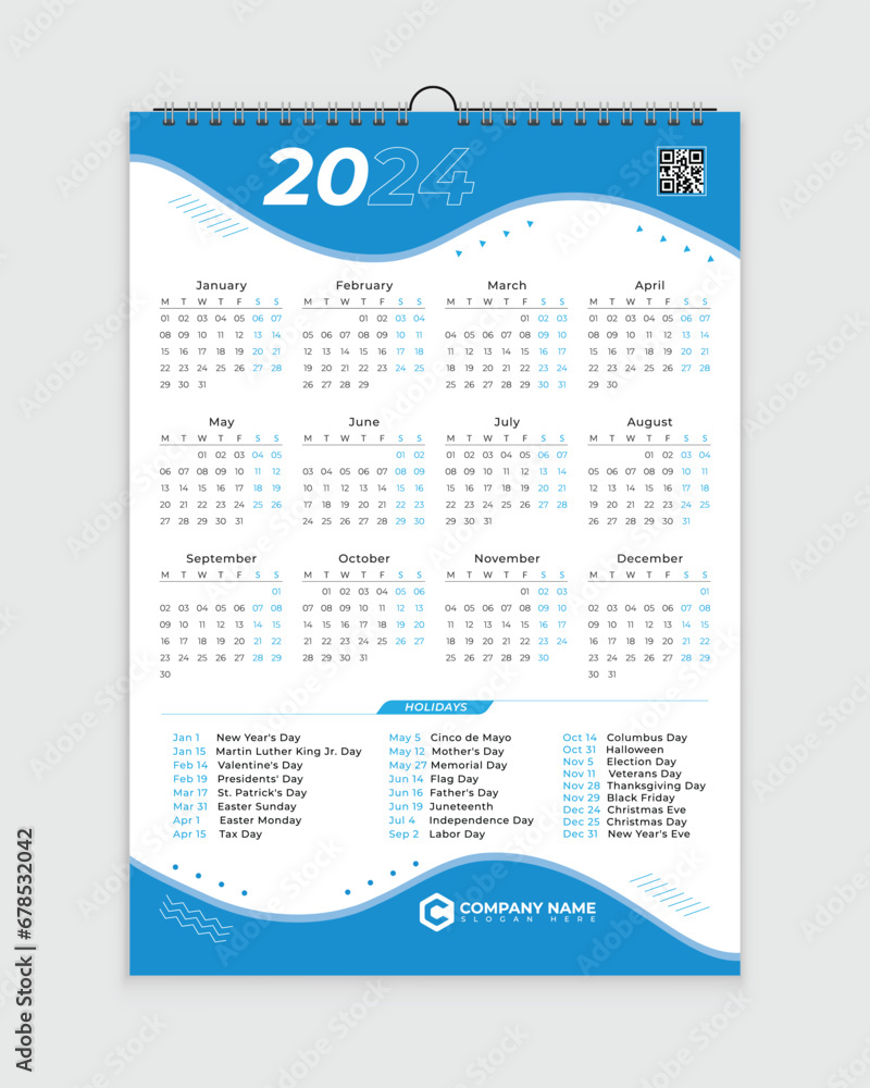 Calendar Design , Wall calendar 2024, 2024 calendar design, desk