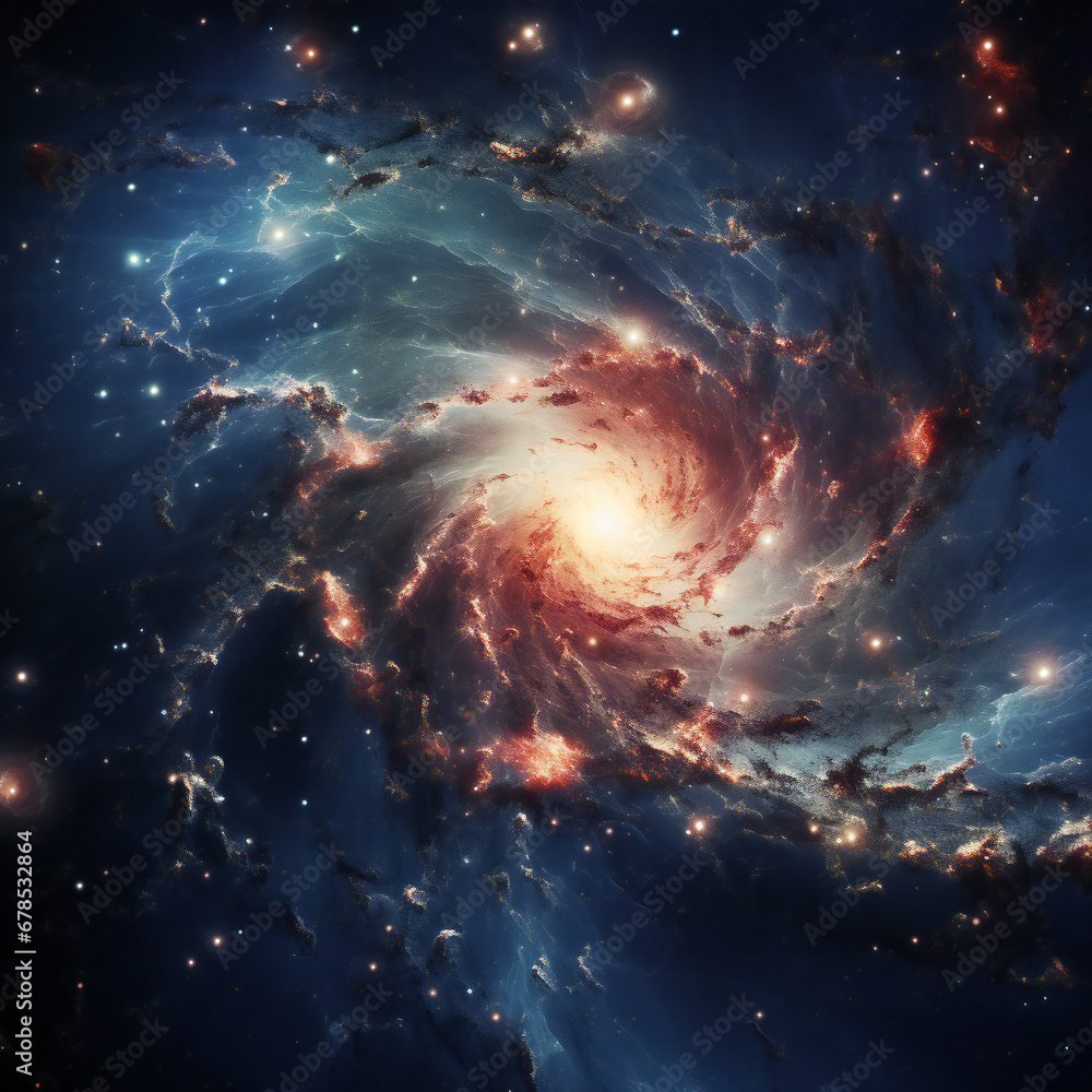 Fototapeta premium Solar System and Beautiful Galaxy Background Wallpaper