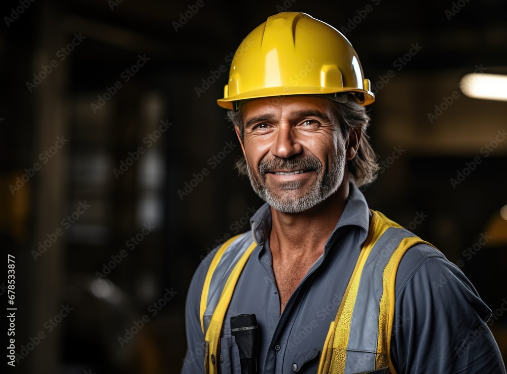 Professional Heavy Industry Engineer Worker Wearing Uniform generative ai. Professional Heavy Industry Engineer Worker Wearing Uniform generative ai.