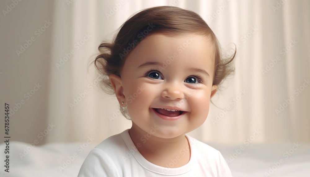 Portrait of happy baby isolated on white background. Portrait of happy baby isolated on white background.