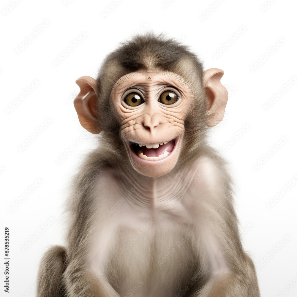 Cute smiling monkey isolated on white background Cute smiling monkey isolated on white background