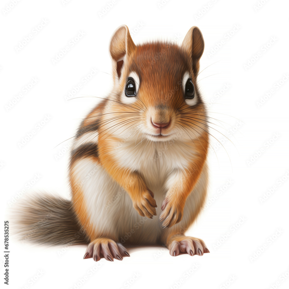 Obraz premium Cute chipmunk isolated on white background