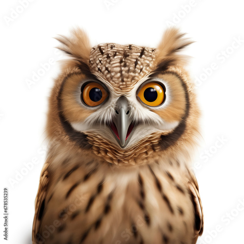 An owl isolated on white background