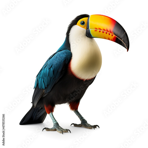 A tucan bird isolated on white background