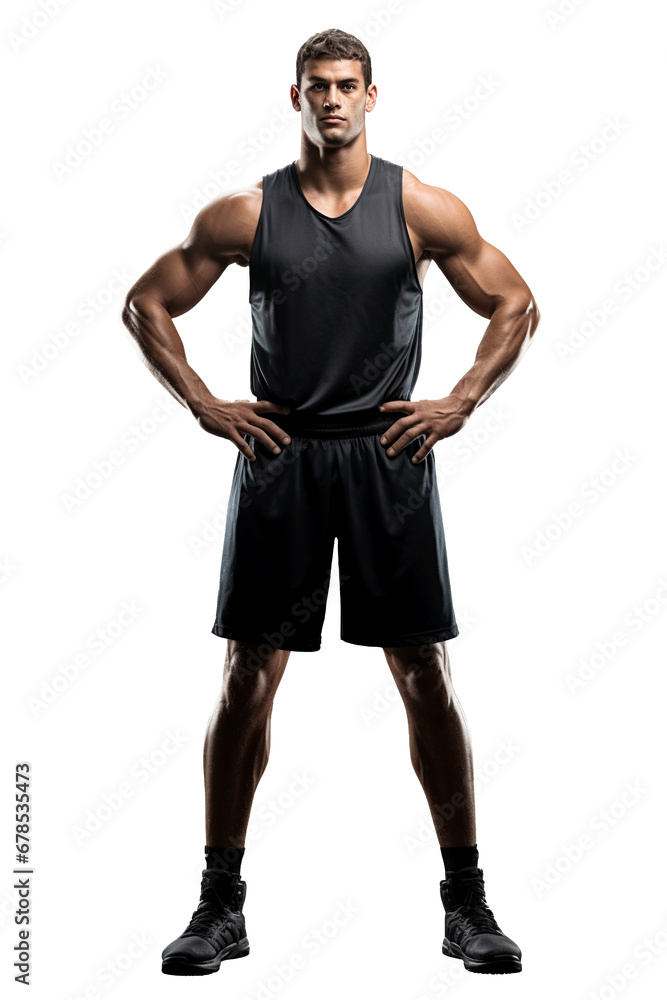 caucasian male basketball player posing with hands on his waist, isolated on a white or transparent background png, professional basket ball athlete studio shot caucasian male basketball player posing with hands on his waist, isolated on a white or transparent background png, professional basket ball athlete studio shot