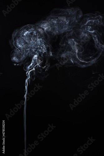Abstract smoke on black background. Freeze motion vape clouds