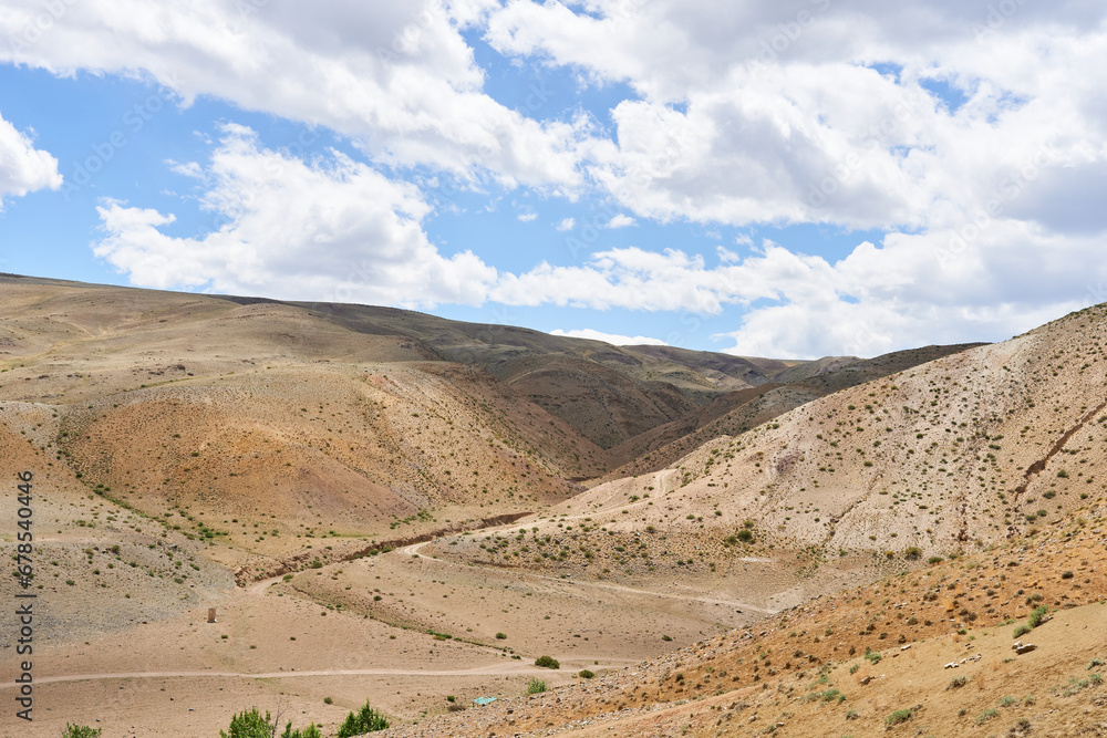 Landscape with mountains and blue sky with white clouds in Mountain Altai. Landscape with mountains and blue sky with white clouds in Mountain Altai.