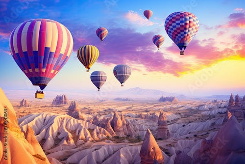 Hot Air Balloons Over Cappadocia at Sunrise