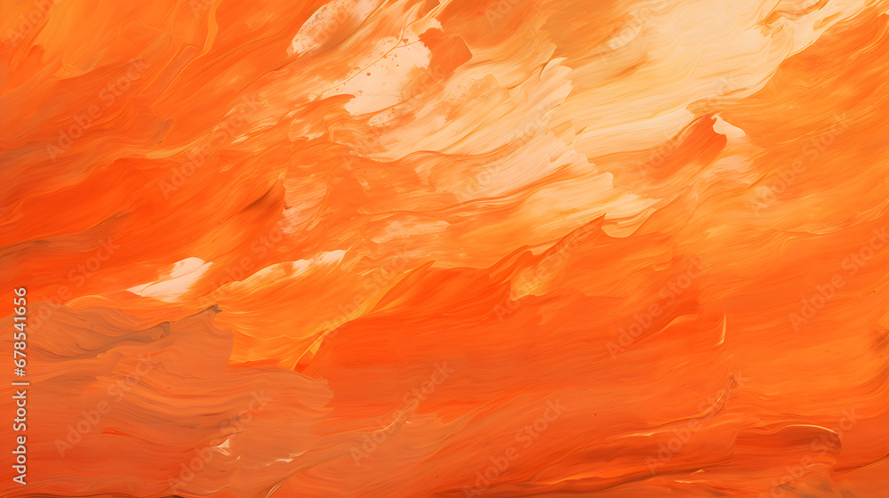 digital oil paint brush abstract background red orange marble texture. Generative Ai.