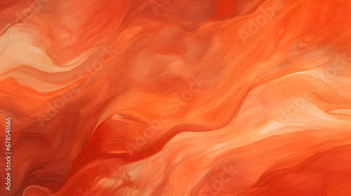 digital oil paint brush abstract background red orange marble texture. Generative Ai.