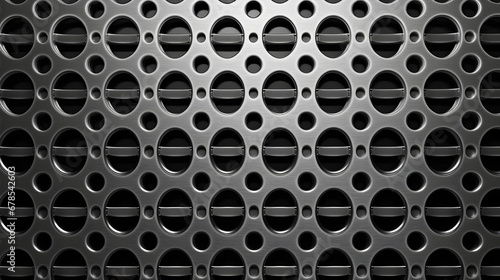 Seamless perforated metal dot grid pattern. Metallic industrial steel grate with punched holes transparent background texture 3D rendering marble texture. Generative Ai.