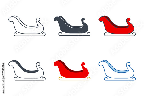 Sleigh icon collection with different styles. Christmas Sleigh icon symbol vector illustration isolated on white background