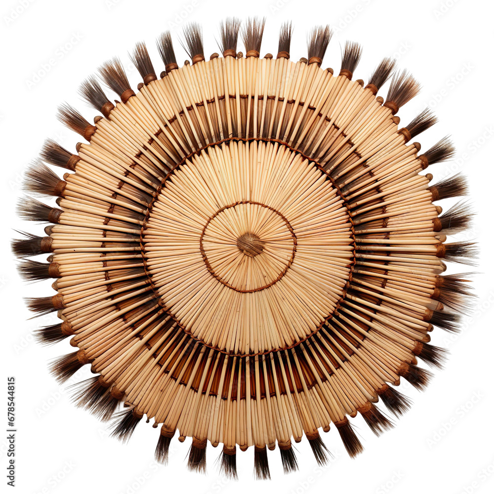 Top view of a porcupine quill rug isolated on a white background. Top view of a porcupine quill rug isolated on a white background.