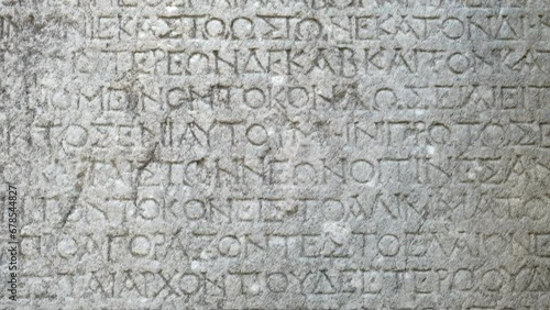 Carved marble letter of the Greek alphabet.