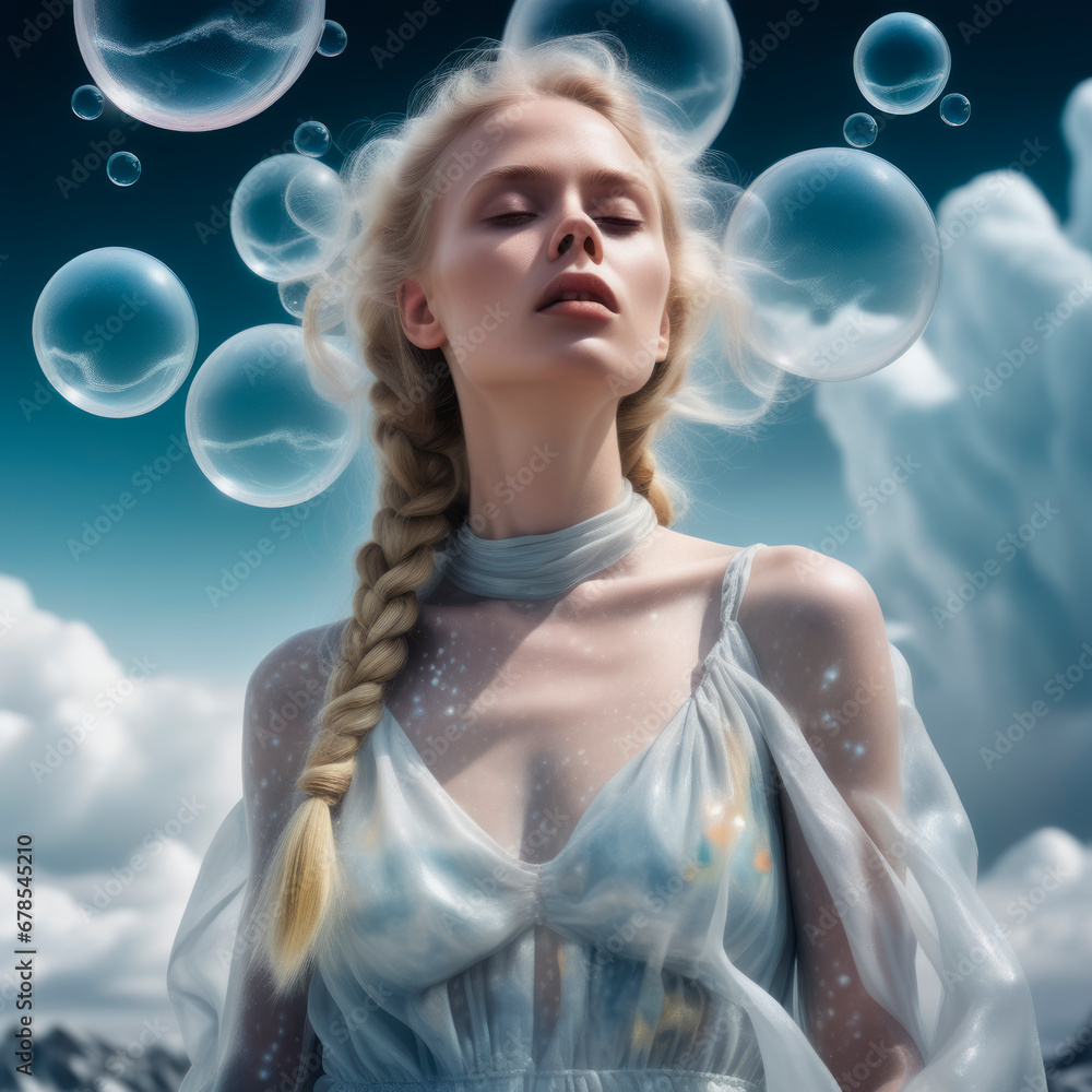 Portrait of a beautiful dreamy blonde woman. .AI Portrait of a beautiful dreamy blonde woman. .AI
