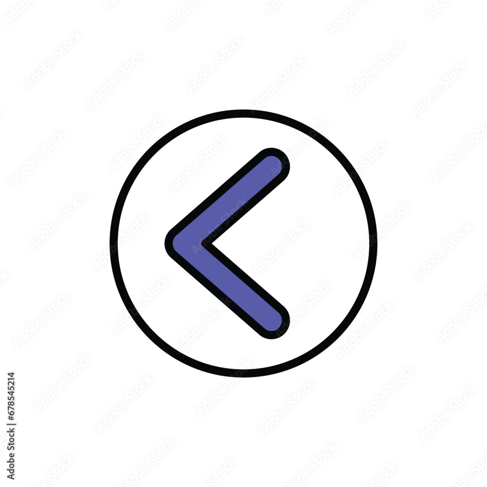 Left Arrow icon design with white background stock illustration Left Arrow icon design with white background stock illustration