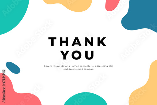 Abstract hand drawn organic shape with editable text wedding thank you card template. Vector illustration