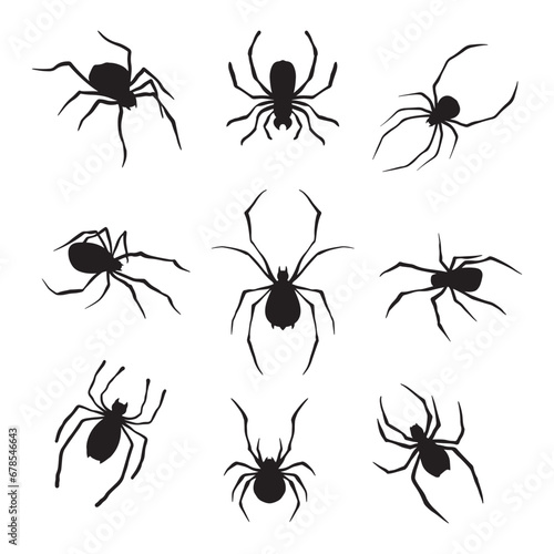  Set of Spider silhouette vector © fitradp