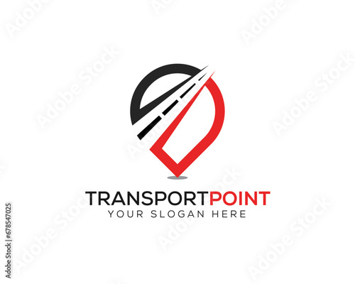 Traffic point Logo Design vector Template. Map pointer icon symbol.
