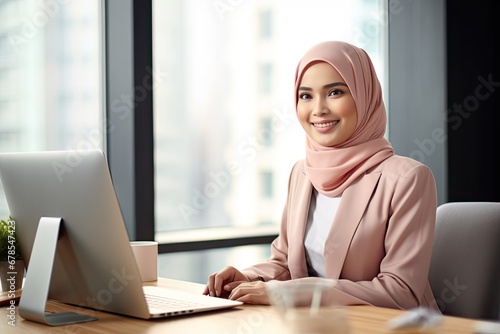 Malay hijab Business woman working as financial/banking/accountant/admin/HR