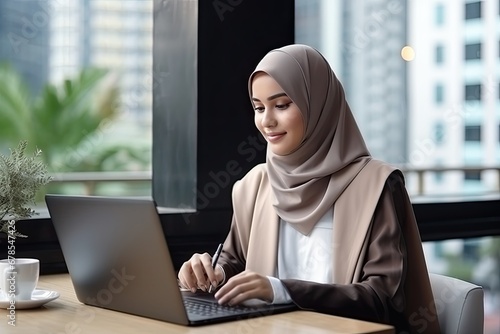 Malay hijab Business woman working as financial/banking/accountant/admin/HR