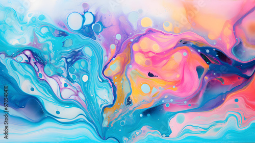 Abstract marbled ink liquid fluid watercolor painting multicolored texture marble. Generative Ai.