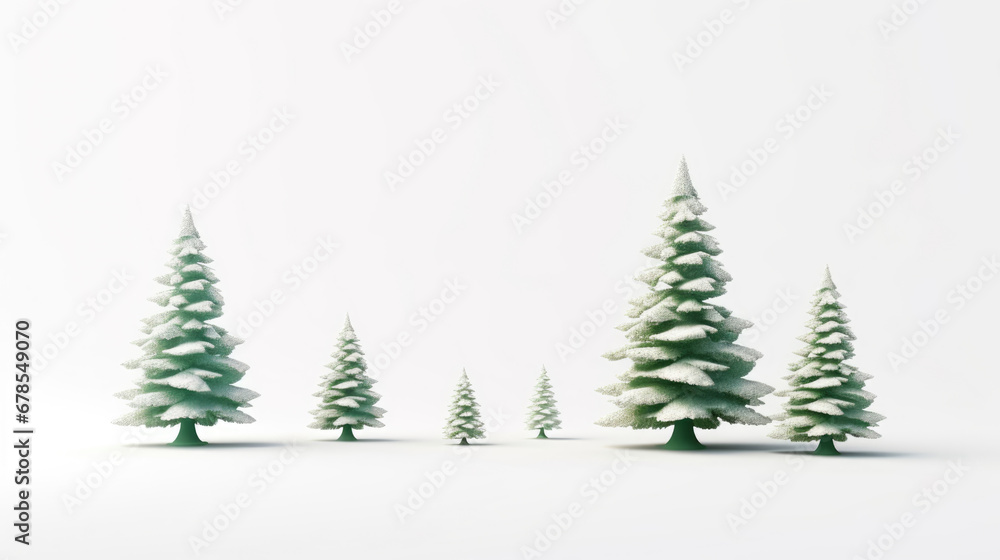 Christmas greeting card with fir and decorations with copy space