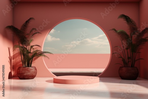 Metaverse interior design visuals background with empty space for text 
