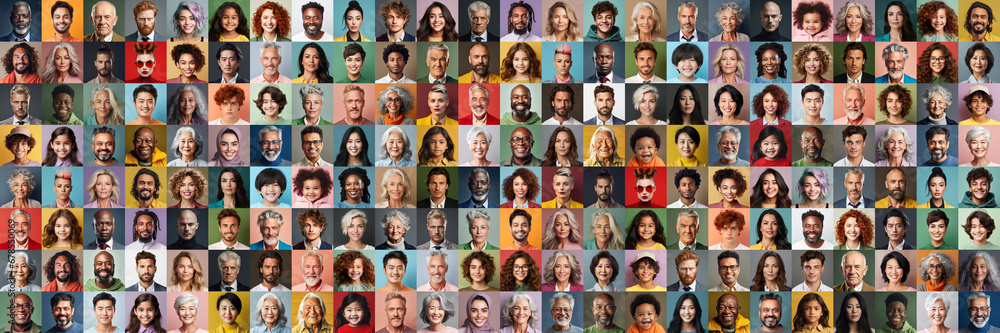 Large panorama of people of many generations as a society concept Large panorama of people of many generations as a society concept