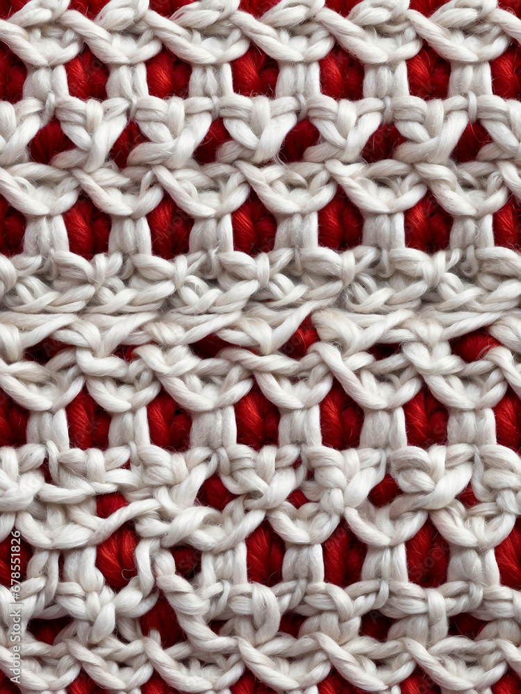 Obraz premium Textural background consisting of a web of intertwined red and white threads. Generative AI