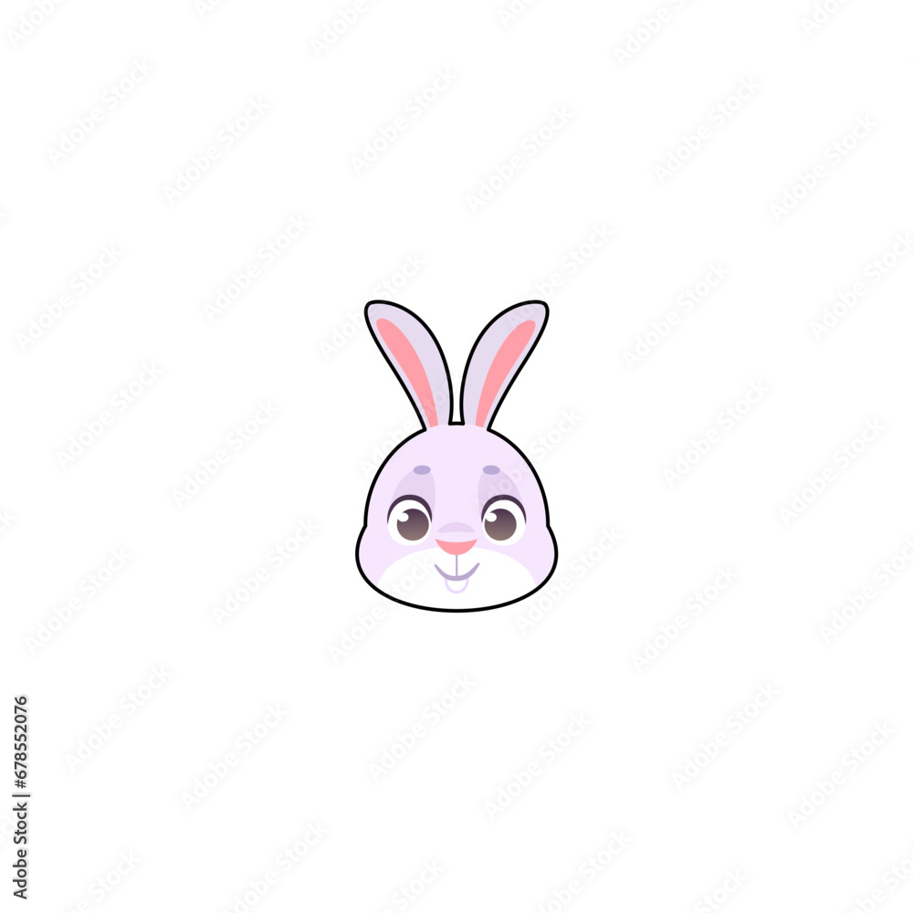 Obraz premium cute rabbit element head set simple