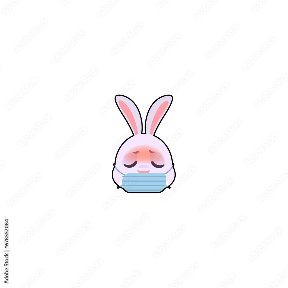 Fototapeta premium cute rabbit element head set holiday