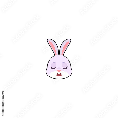 cute rabbit element head set vector © Cute