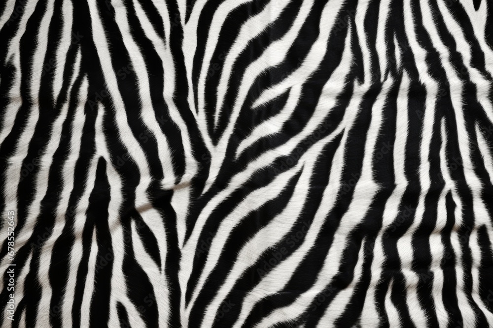 close up of zebra fur for a black and white stripe pattern