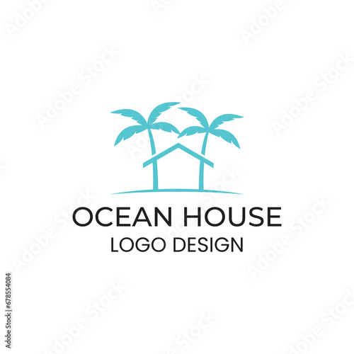 Ocean House Logo Vector Icon Illustration