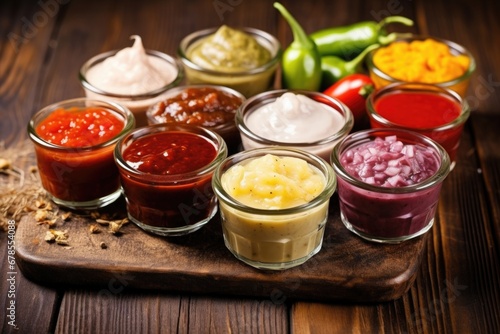 sauces and condiments accompanying bbq sausages