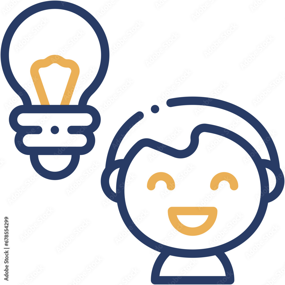 Fototapeta premium Vector Icon Idea, User, Avatar, Bulb, Businessman, Creative