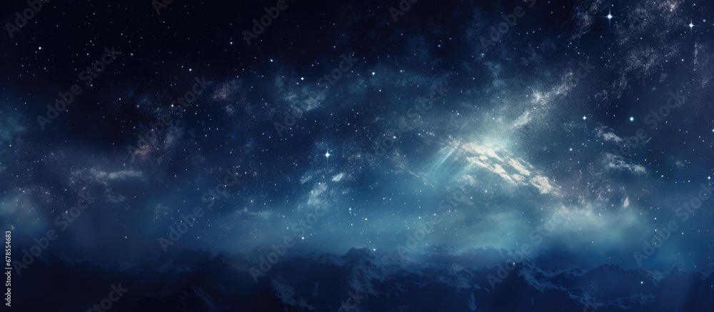 Milky way cosmic background with stardust and shining star