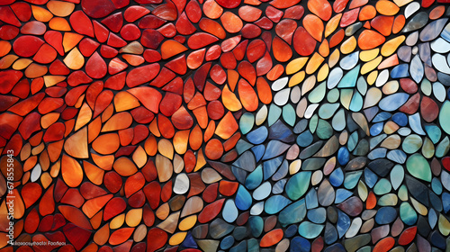 Colorful glass mosaic and tile. Generative Ai. photo