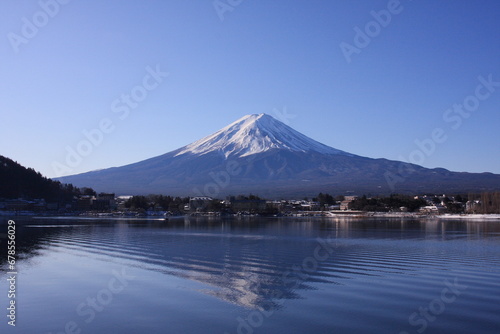 河口湖と富士山