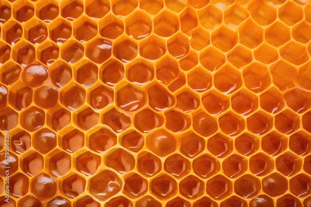 honeycomb pattern with honey-filled and empty cells
